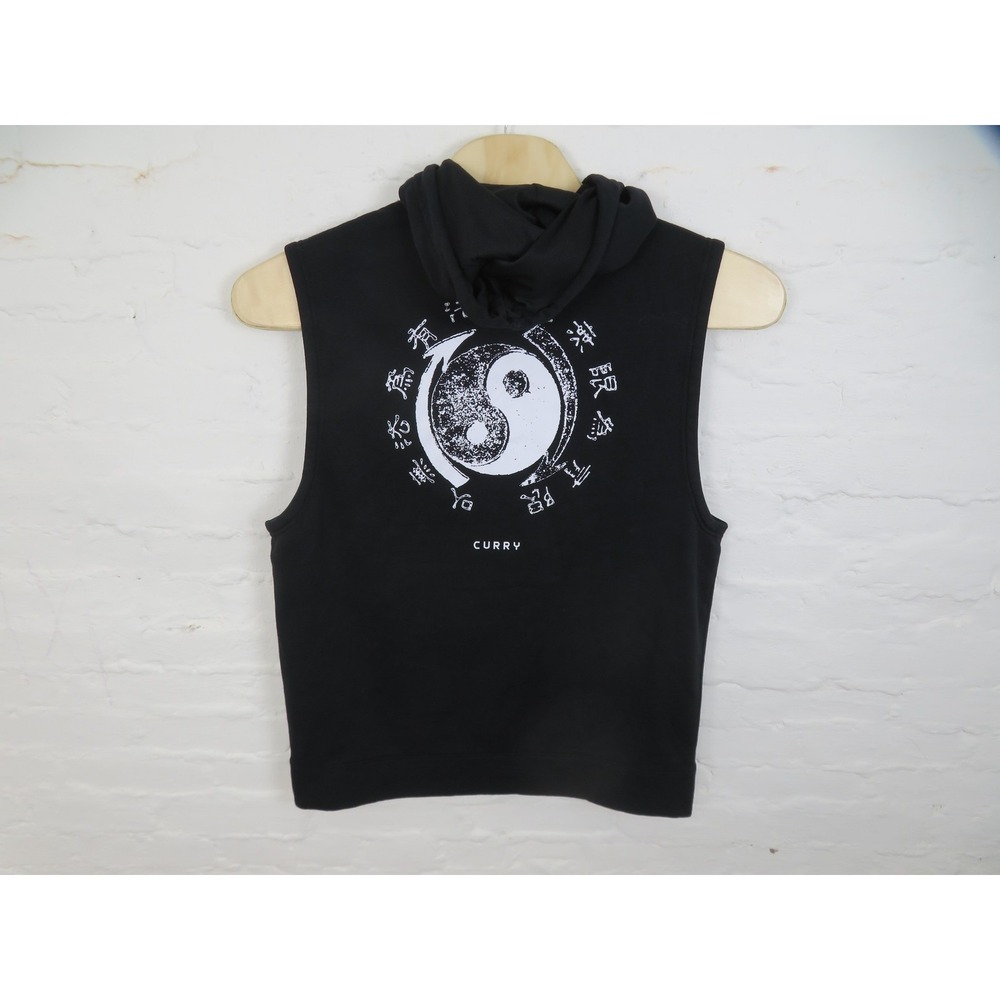 Under Armour Curry x Bruce Lee Hoodie Mens Large Sleeveless Black Ying Yang - Picture 1 of 9